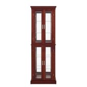 Brown Glass Door Linen Cabinet