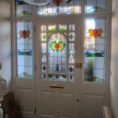 Front Door With Stained Glass Window