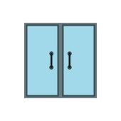 Glass Doors Vector Icon