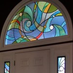 Stained Glass Half Moon Window Over Door