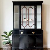 Black China Cabinet With Glass Doors
