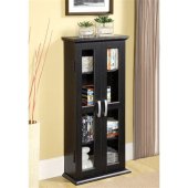 Black Dvd Cabinet With Glass Doors