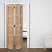 Oak Bifold Closet Doors With Glass