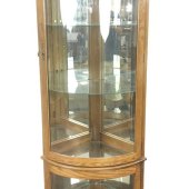 Oak Curio Cabinet With Glass Doors