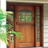 Wood And Glass Front Door With Sidelights